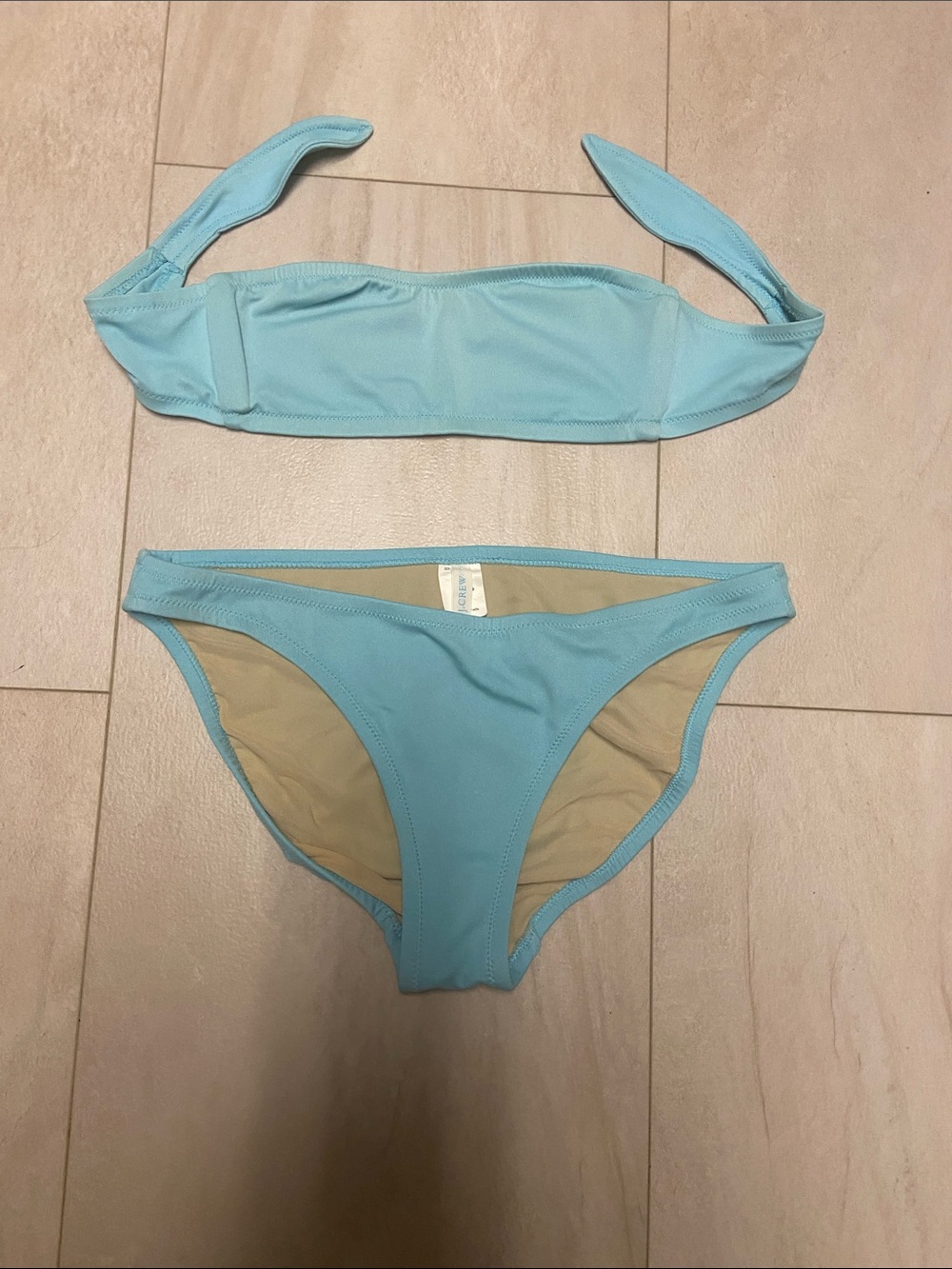 J. Crew Light Blue Bandeau Bikini Set